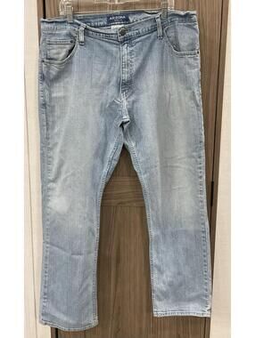 Arizona Jean Co Flex Athletic Fit Mens Blue Jeans Size 38 X 30 Dirty Leg See Pic